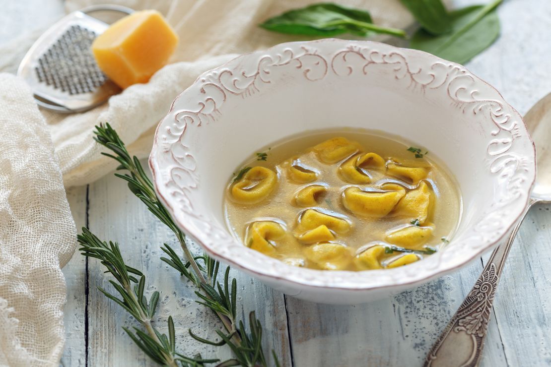 Tortellini in brodo is part of many an Italian Christmas Eve spread.