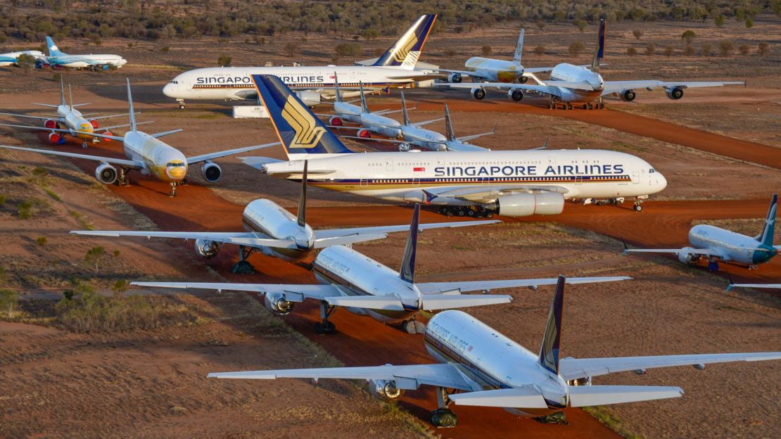 Many airplanes have been hibernating in the Australian outback since the pandemic began.