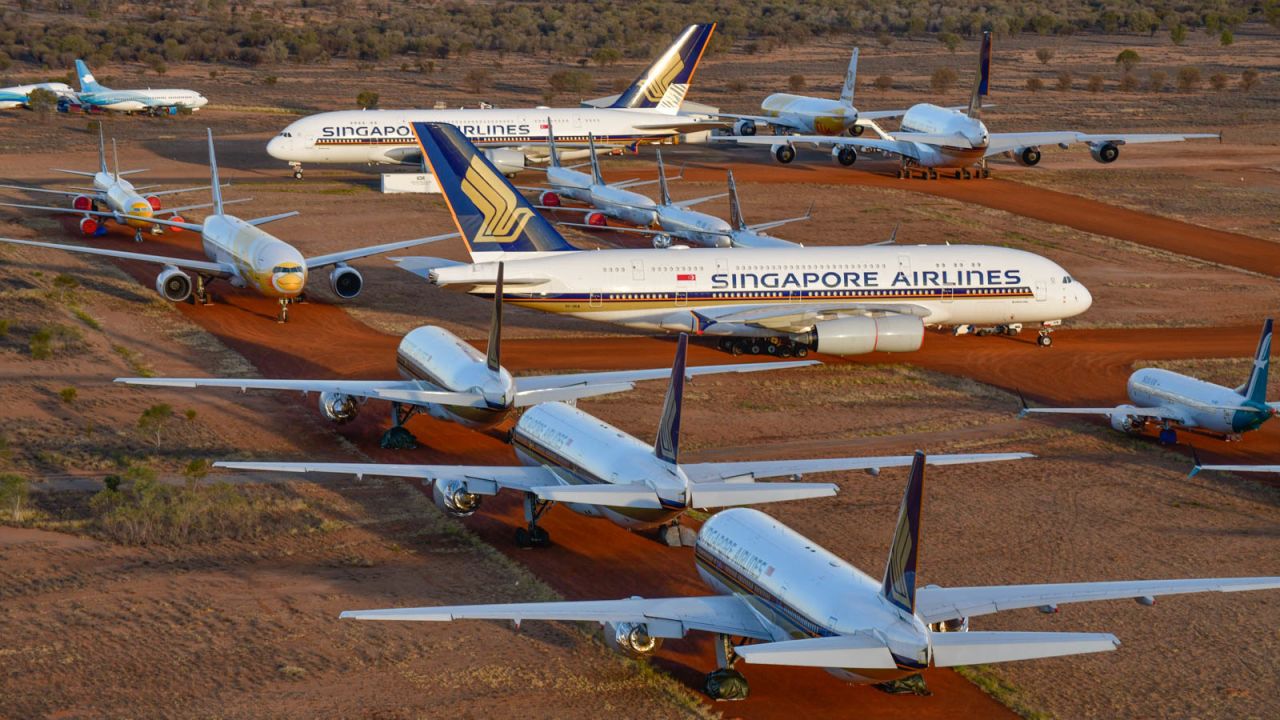 Many airplanes have been hibernating in the Australian outback since the pandemic began. 