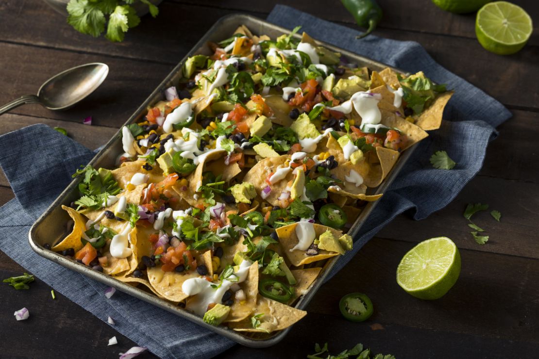 For sheet pan tacos, add fresh cilantro, avocado and dollops of sour cream just before serving.