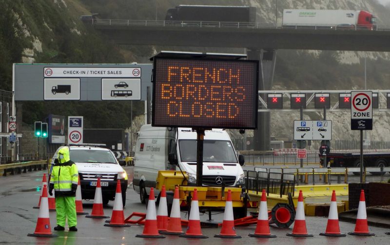 Trucks turned away from ferry port as France shuts border with UK