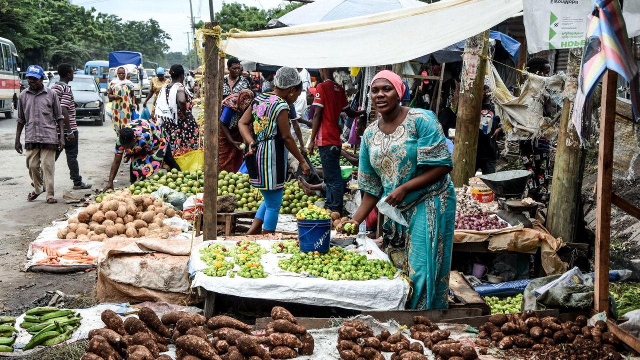A vendor sells green peppers in Dar es Salaam, Tanzania, in April. According to the World Bank, poverty decreased more in Tanzania than any other country between 2000 and 2015.