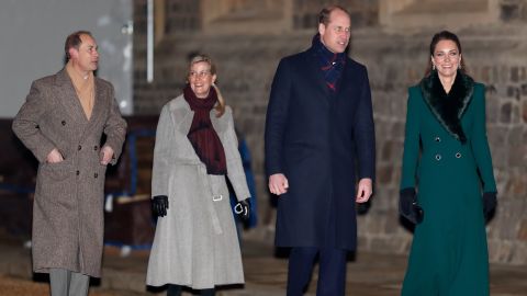 Prince Edward, Earl of Wessex; Sophie, Countess of Wessex; Prince William, Duke of Cambridge; and Catherine, Duchess of Cambridge pictured in Windsor on December 8.