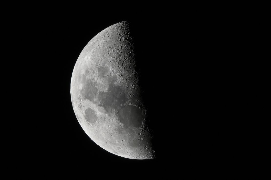 Using artificial intelligence, Chinese scientists identified over 109,000 previously unrecognized lunar craters on the moon's surface. The moon is shown here, as seen from Buenos Aires on December 21. 