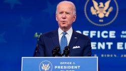 US President-Elect Joe Biden delivers remarks before the holiday at The Queen in Wilmington, Delaware on December 22, 2020.