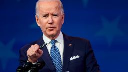 WILMINGTON, DE - DECEMBER 22: President-elect Joe Biden delivers remarks prior to the holiday at the Queen theatre on December 22, 2020 in Wilmington, Delaware. Biden spoke ahead of the Christmas holiday and called the $900 billion coronavirus aid bill passed by Congress on Monday a start, insisting on more economic relief after the inauguration. (Photo by Joshua Roberts/Getty Images)