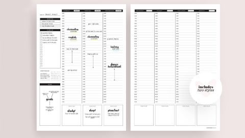 Heart Eyes Paper Weekly Hourly Printable Planner