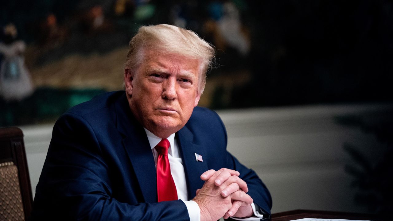 President Donald Trump speaks in the Diplomatic Room of the White House on Thanksgiving on November 26, 2020 in Washington, DC.