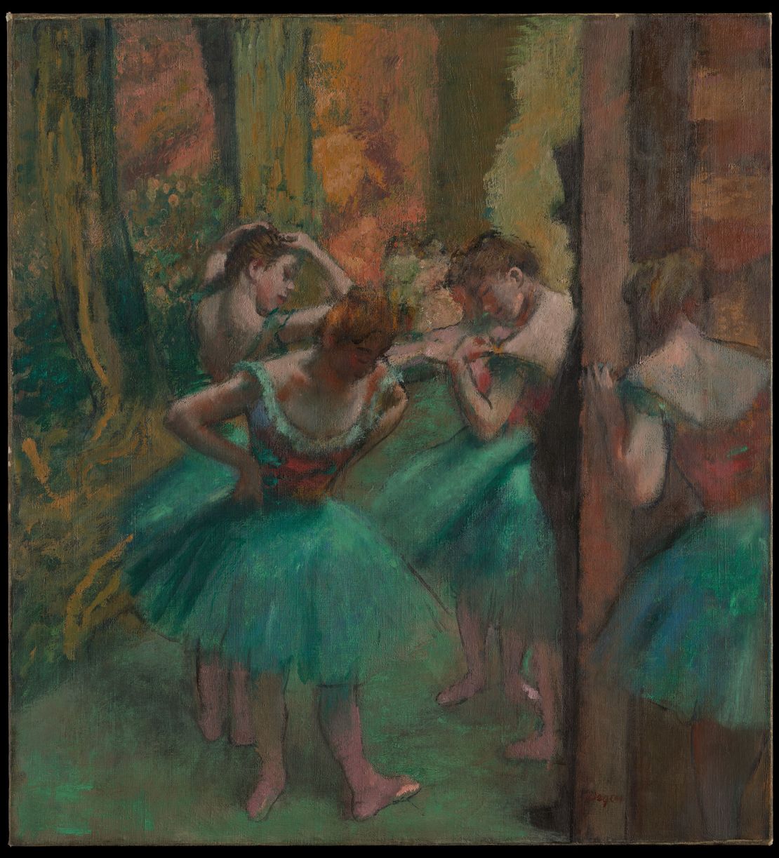 Degas favored scenes of ballet dancers, laundresses, milliners and other members from the lower echelons of Parisian society.