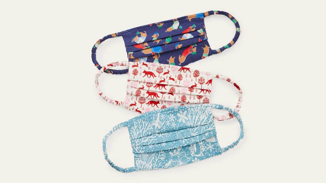 Boden Nonmedical Face Coverings in Festive Prints, 3-Pack