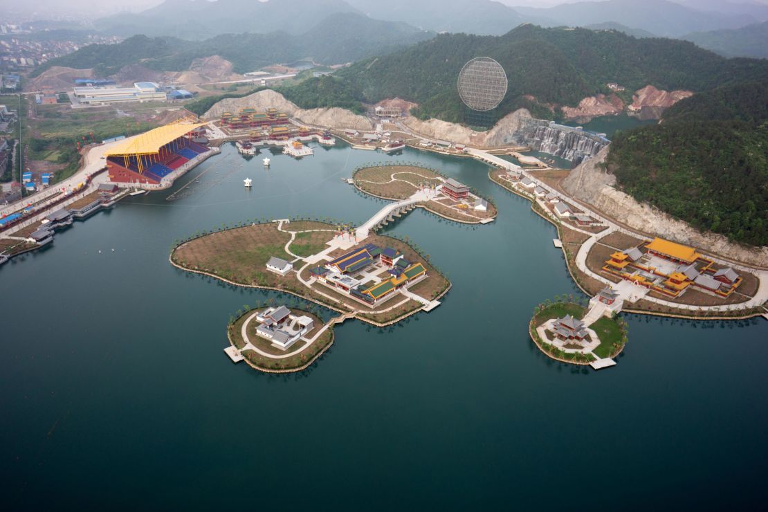 An aerial view of a replica Old Summer Palace built at Hengdian World Studios at a reported cost of 30 billion yuan ($4.6 billion).