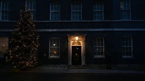 The front door of 10 Downing Street, home and workplace to the British Prime Minister. 