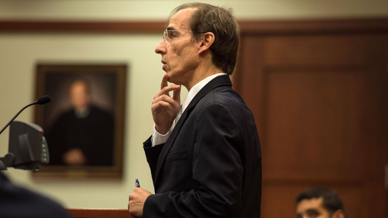Then-defense attorney David Bernhard questions his witness during the trial of Julio Blanco Garcia at in Fairfax, Virginia, on August 22, 2013.