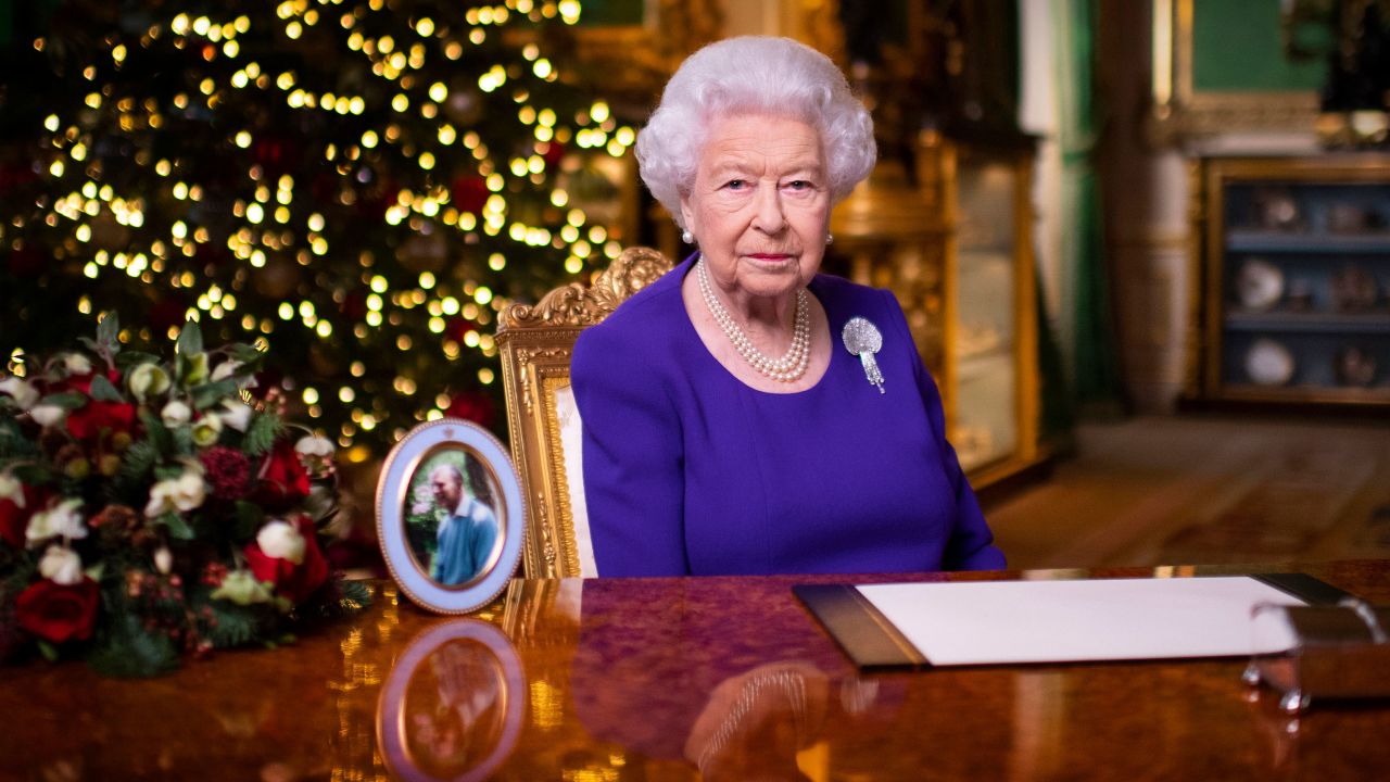 Queen Elizabeth II records her annual Christmas broadcast at Windsor Castle. 