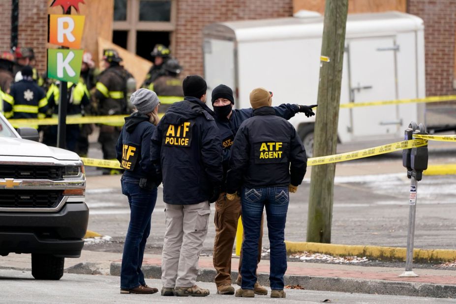 Alcohol, Tobacco, Firearms and Explosives (ATF) agents evaluate the site of the explosion.