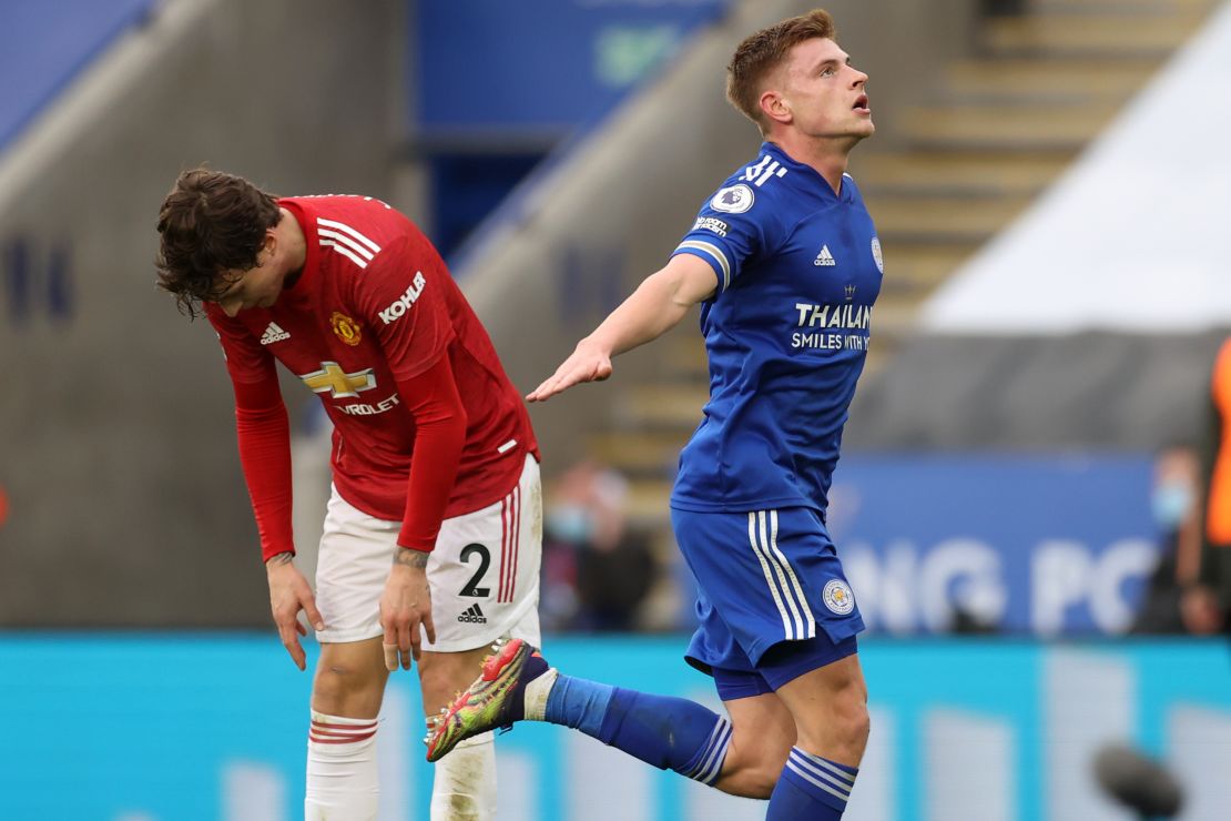 Harvey Barnes quickly equalized Rashford's opener for Manchester United with a fine individual effort from outside the penalty area. 