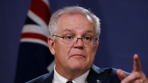 Prime Minister Scott Morrison speaks during a press conference on October 16, 2020, in Sydney, Australia.  