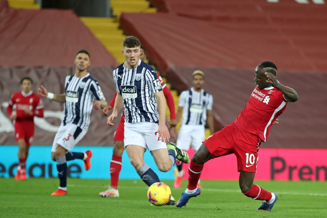 Liverpool's Sadio Mane scores the opening goal against West Bromwich Albion after neatly controlling Joel Matip's sharp pass on Sunday, December 27. 