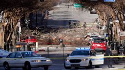 Investigators continue to examine the site of an explosion in Downtown Nashville.