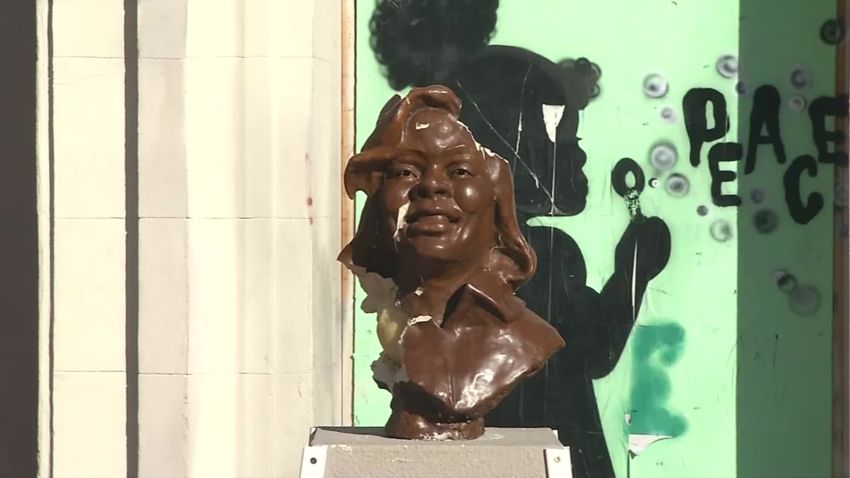 A bust honoring Breonna Taylor was vandalized in Oakland, California.