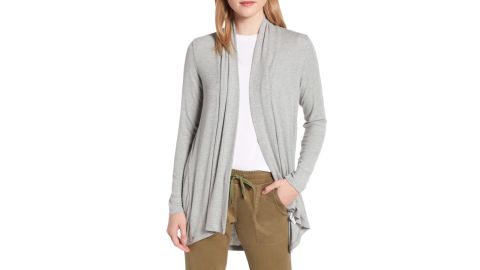 Bobeau High/Low Jersey Cardigan