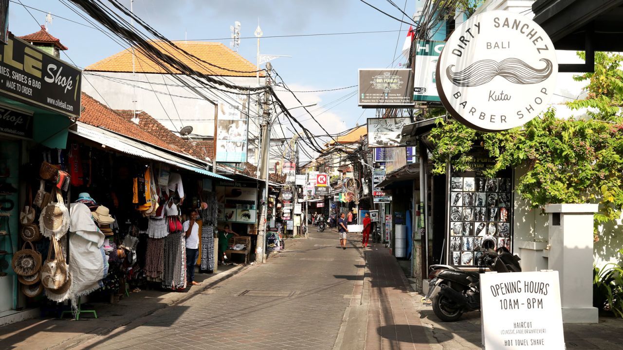 Top backpacker spot Kuta, Bali was left deserted in March, when Indonesia closed its borders to non-residents.
