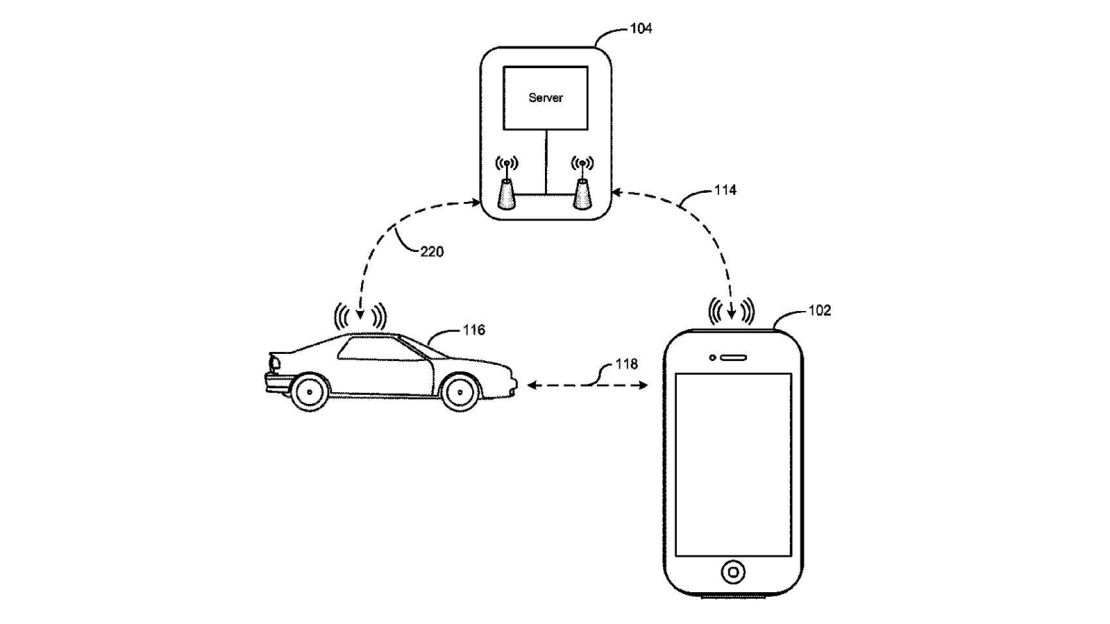 One of Apple's car-related patents describes an invention wherein a wireless connection between your car and phone could help you locate your car in a parking structure.