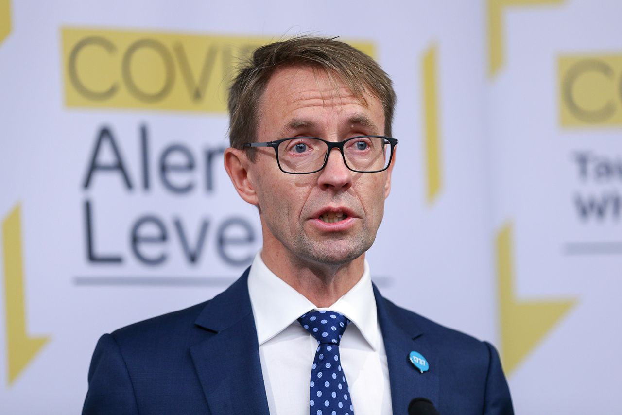 Director-General of Health Dr. Ashley Bloomfield speaks to media during a news conference at the National Library Auditorium on June 18, in Wellington, New Zealand. 