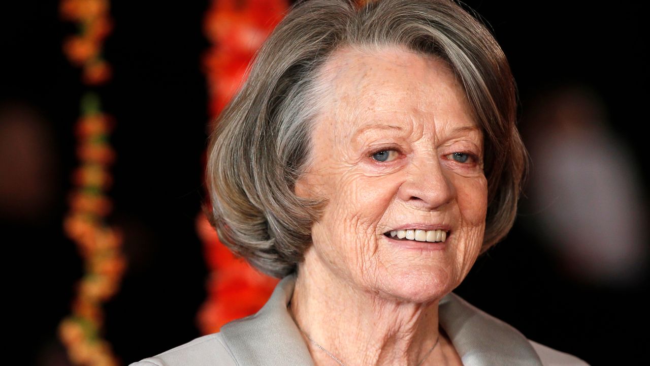 Actress Dame Maggie Smith arrives at the Royal Film Performance and World Premiere of the film, "The Second Best Exotic Marigold Hotel", at Leicester Square, London February 17, 2015.