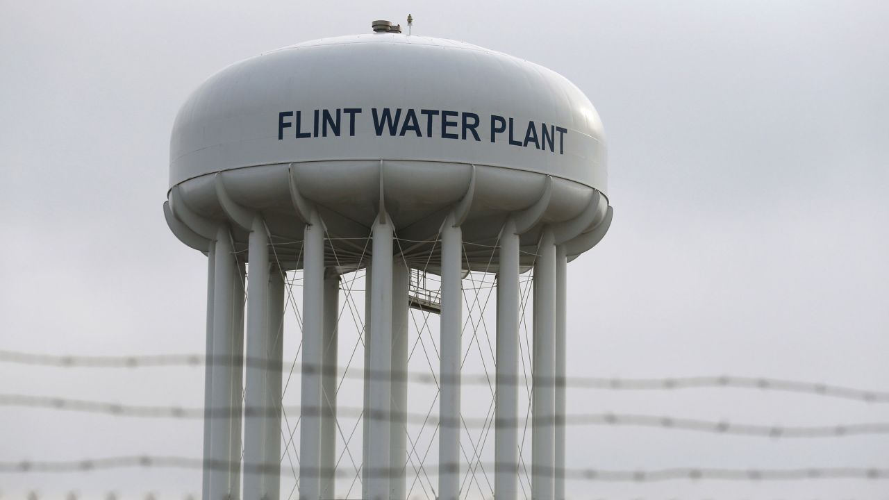 The top of the Flint Water Plant tower is seen in Flint, Michigan February 7, 2016.   REUTERS/Rebecca Cook/Files