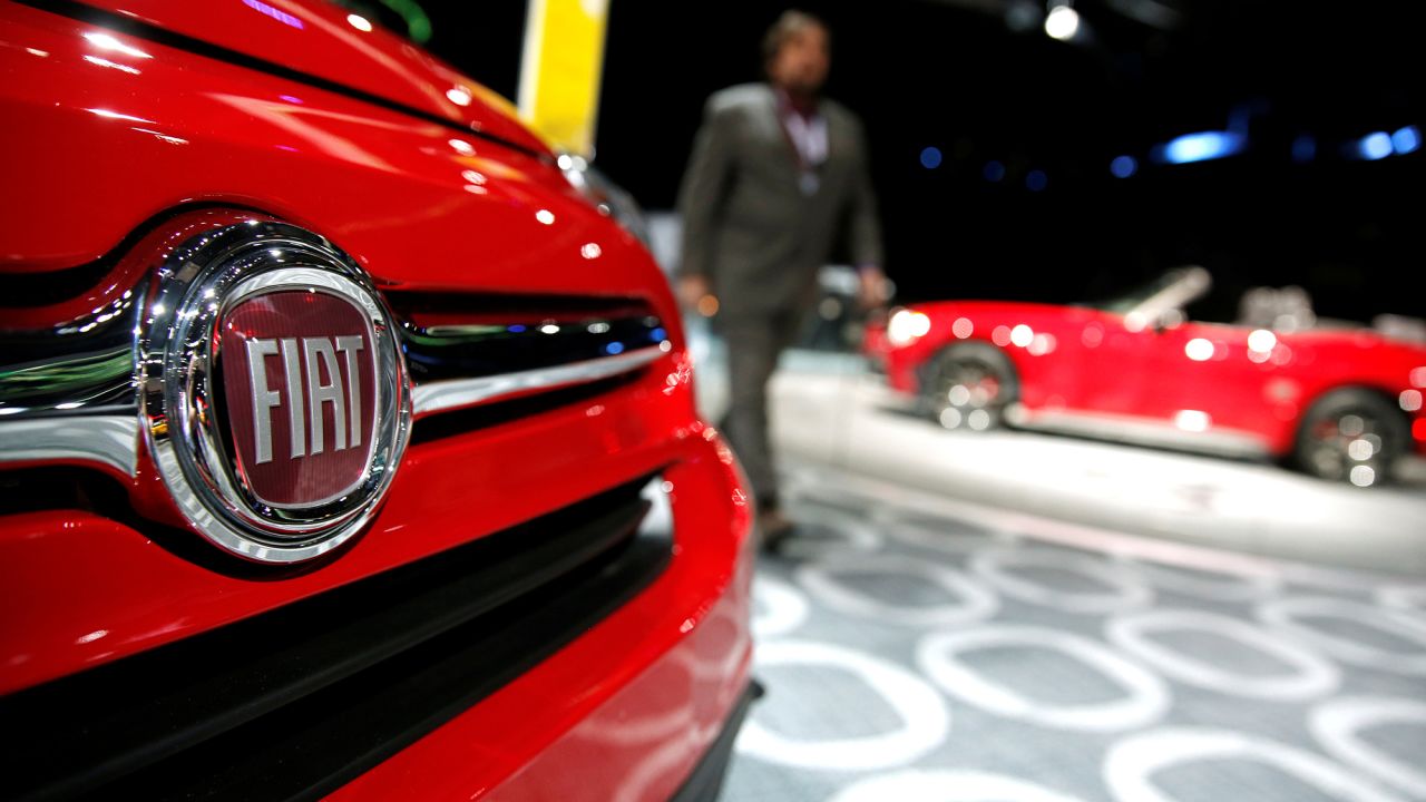 A car with the Fiat logo badge is seen on display at the North American International Auto Show in Detroit, Michigan, U.S., January 16, 2018.