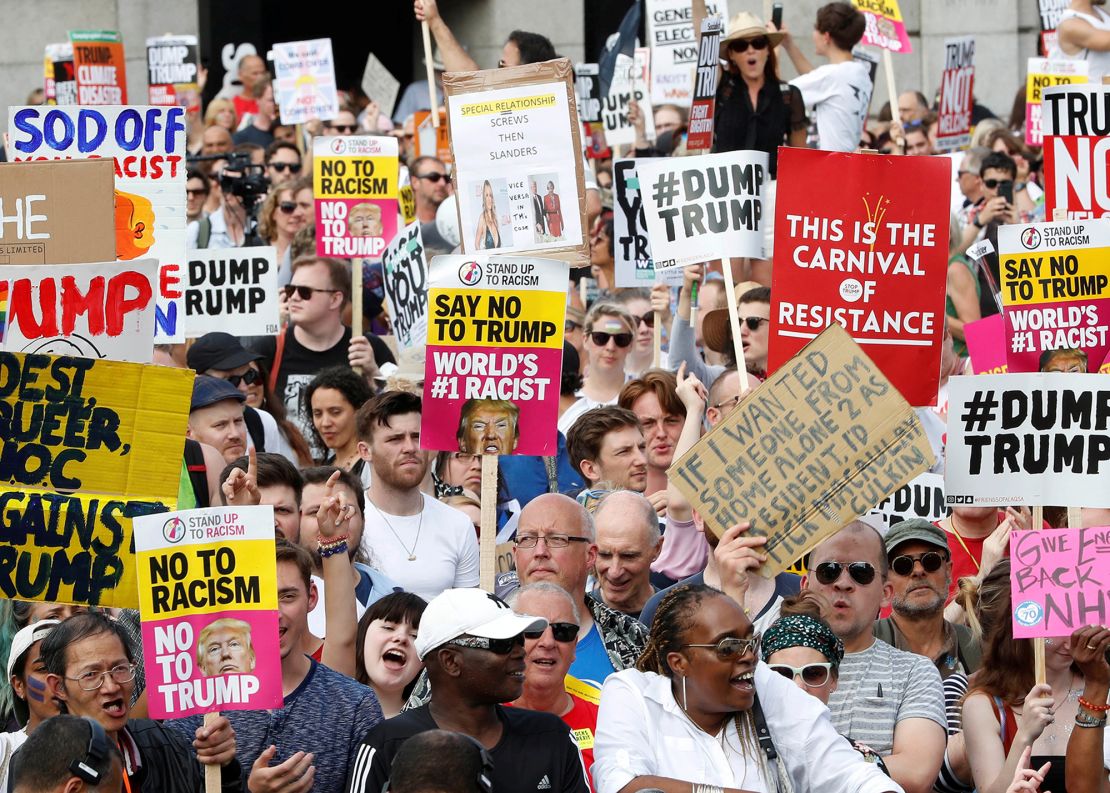 A massive protest clogged London's streets when Trump visited in 2018. But organizers admit it would be difficult to attract a similarly large crowd this time.