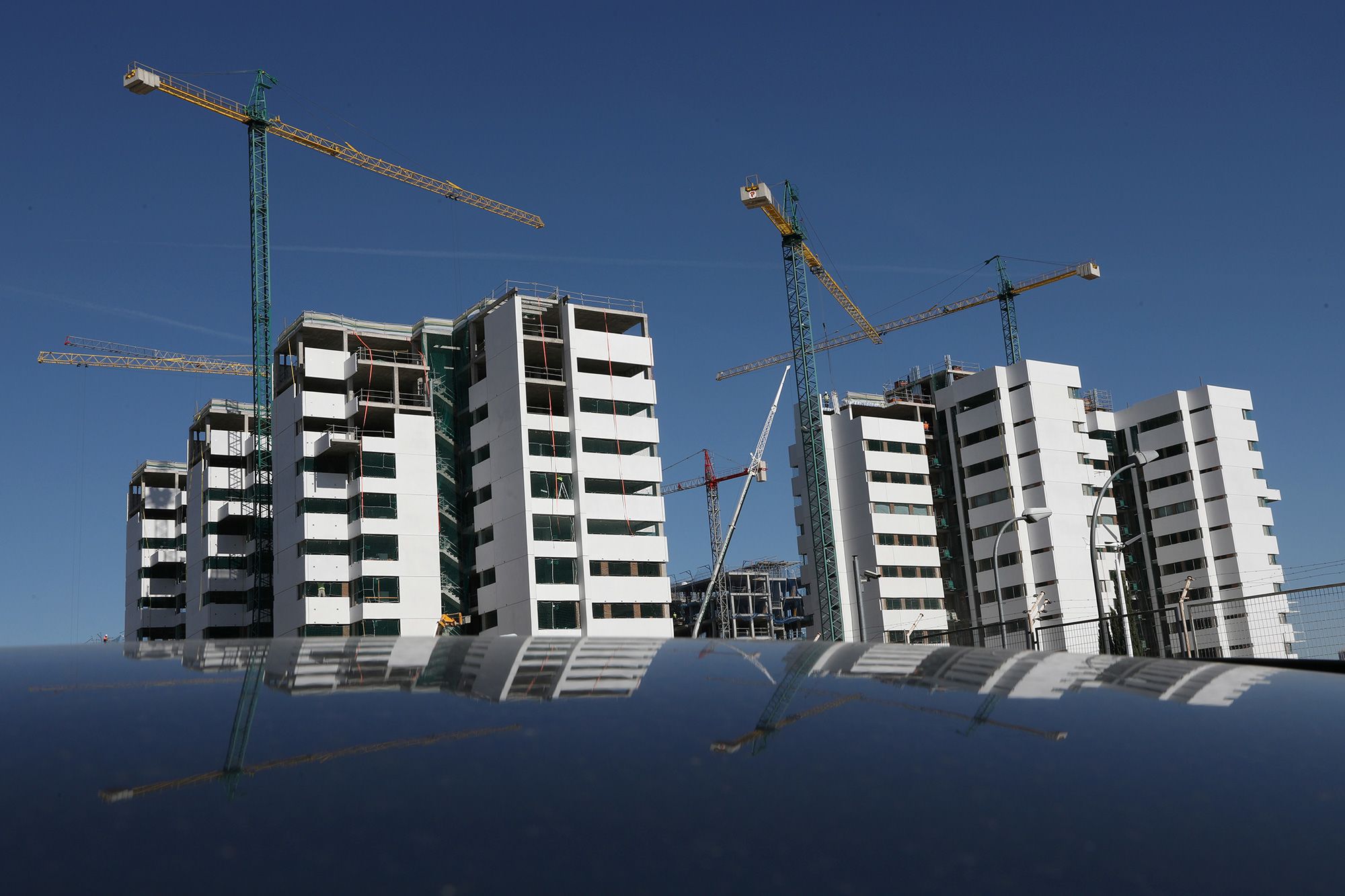 An apartment complex under construction in Madrid in 2018.