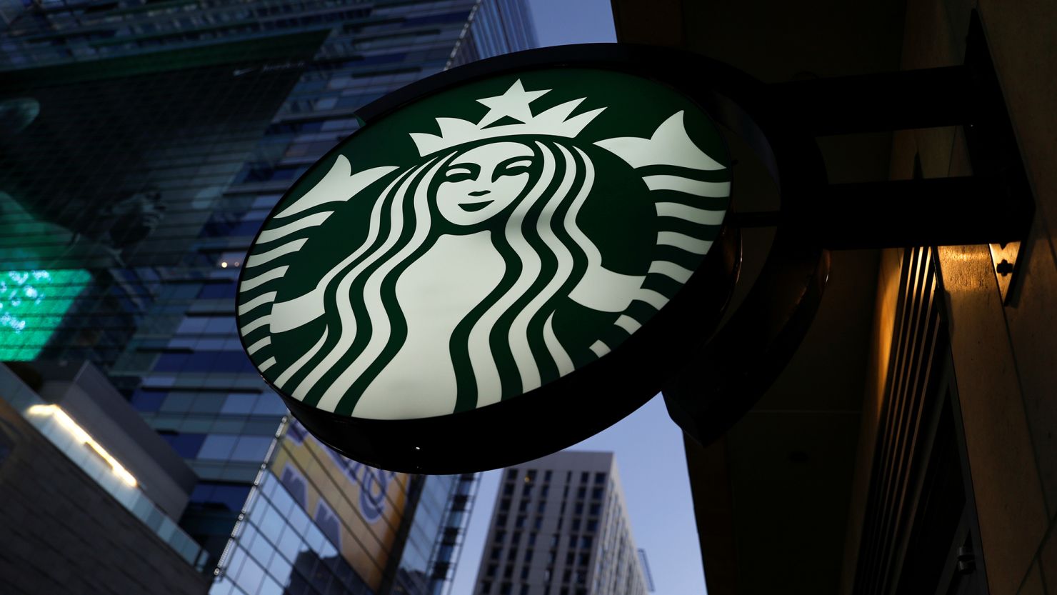 A Starbucks sign in Los Angeles on October 19, 2018.