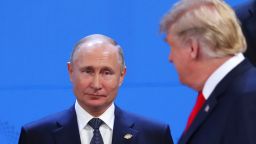 U.S. President Donald Trump and Russia's President Vladimir Putin are seen during the G20 leaders summit in Buenos Aires, Argentina November 30, 2018.