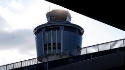 The control tower at LaGuardia Airport in New York is seen January 25, 2019.