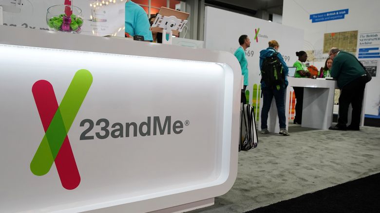 Attendees visit the 23andMe booth at the RootsTech annual genealogical event in Salt Lake City, Utah, US, on February 28, 2019.