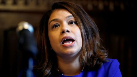 MP Tulip Siddiq attends a news conference in London, on October 11, 2019.