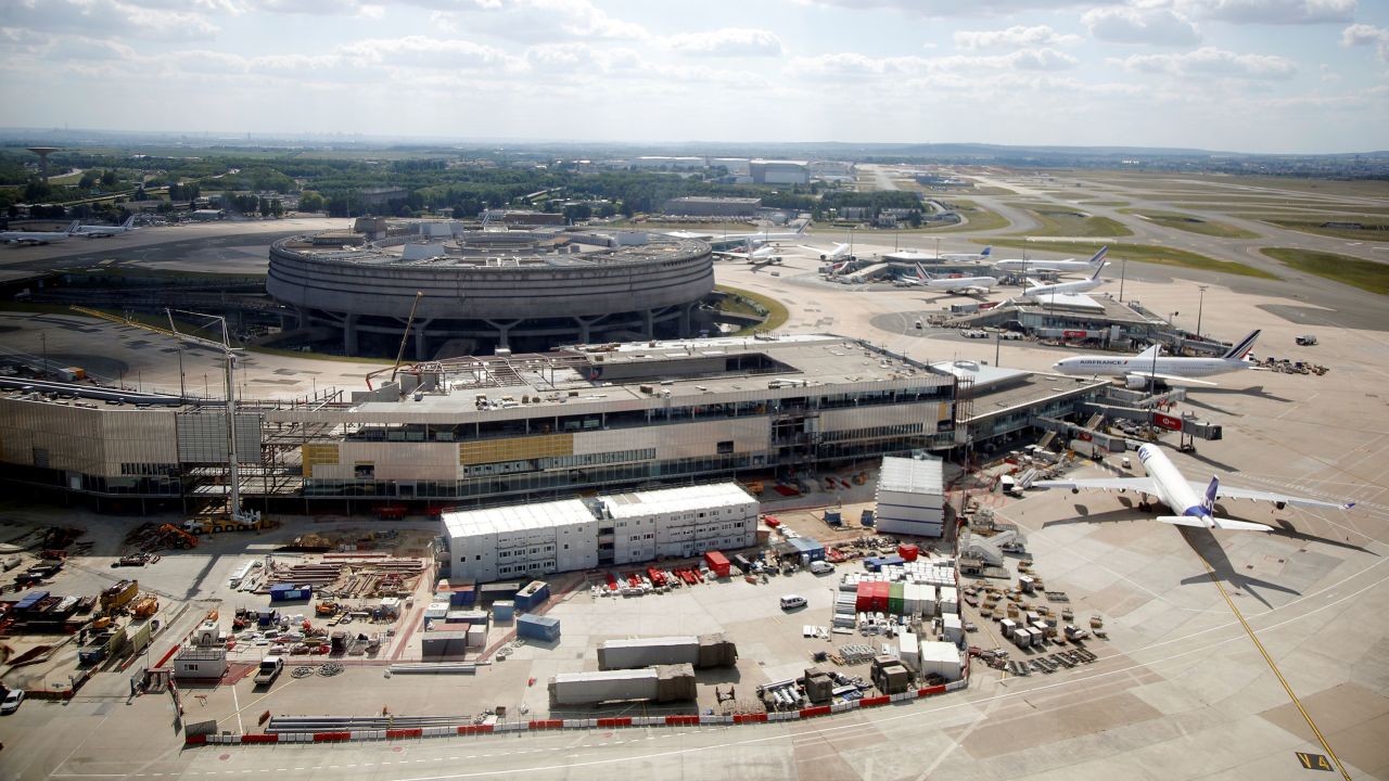 A general view shows airplanes on the tarmac at Paris Charles de Gaulle airport in Roissy-en-France on May 25, 2020.