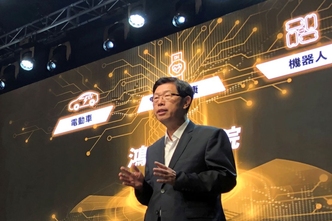 Foxconn Chairman Young Liu speaks at an event presenting the company's new technologies in Taipei, Taiwan, on October 16, 2020.