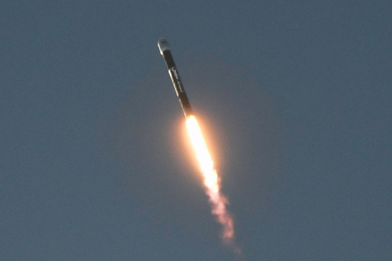 Firefly Aerospace's first Alpha rocket lifts off from Vandenberg Space Force Base, California in 2021. Shortly after liftoff, the rocket suffered a catastrophic anomaly and exploded.