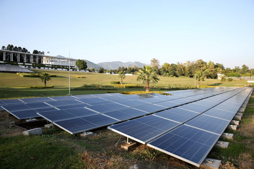 A solar project in Islamabad, Pakistan, on October 27, 2021.