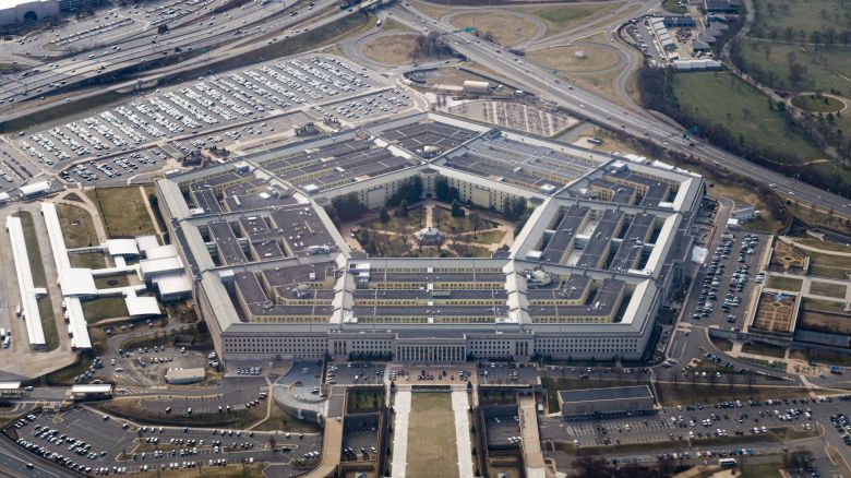 The Pentagon is seen from the air in Washington, U.S., March 3, 2022, more than a week after Russia invaded Ukraine.