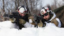 Members of the Norwegian Army participate in a military exercise called "Cold Response 2022", gathering around 30,000 troops from NATO member countries plus Finland and Sweden, amid Russia's invasion of Ukraine, near Bjerkvik in the Artic Circle, Norway, March 24, 2022. REUTERS/Yves Herman