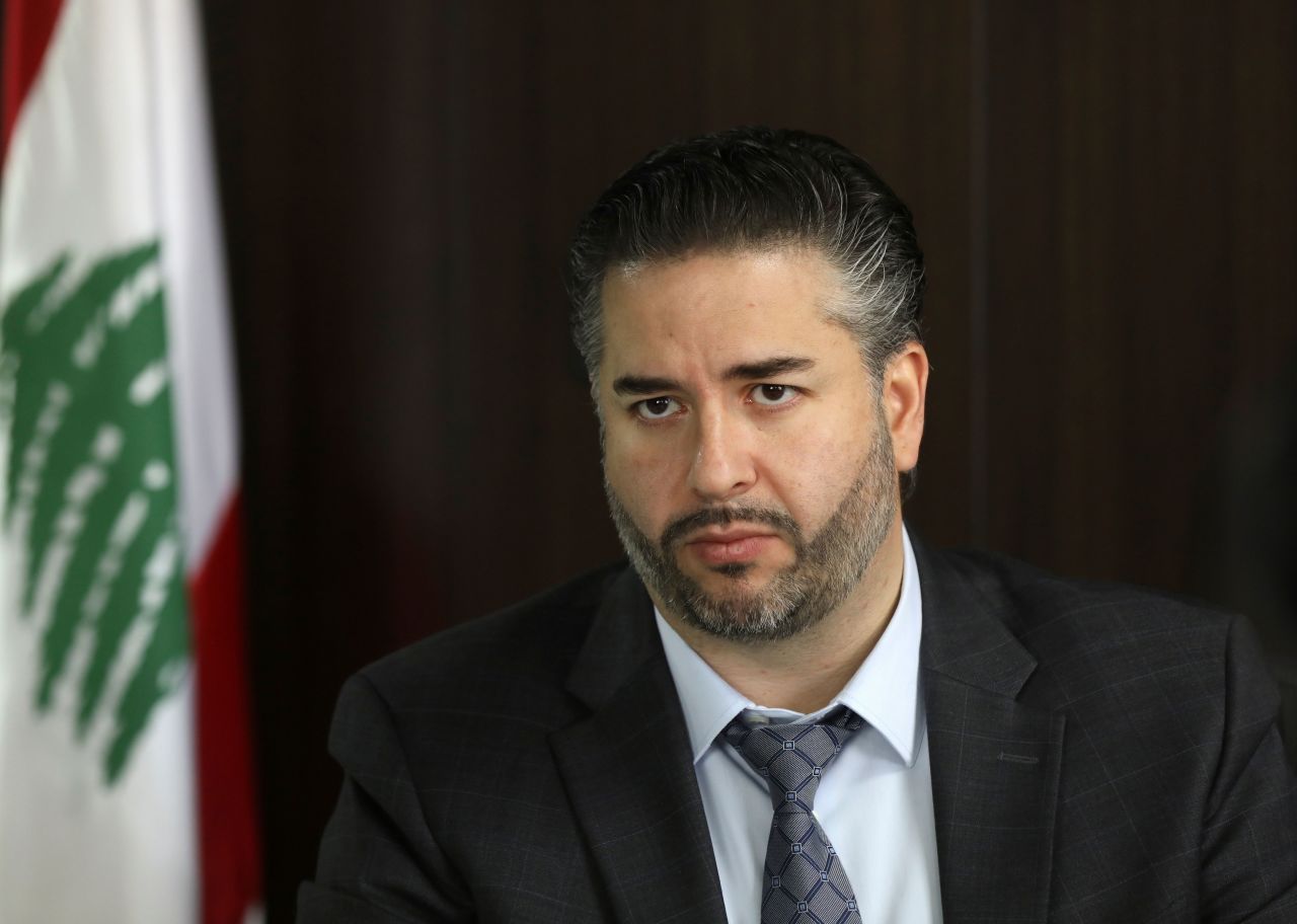 Lebanese Economy Minister Amin Salam participates in an interview with Reuters in Beirut, Lebanon, in 2022.