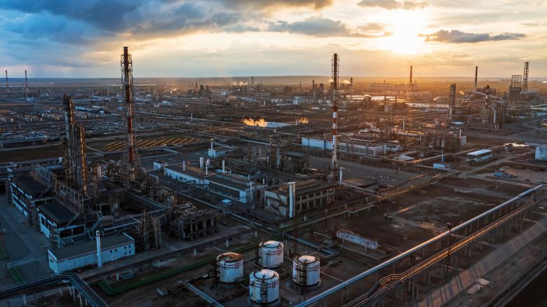 A general view shows the oil refinery of the Lukoil company in Volgograd, Russia April 22, 2022.