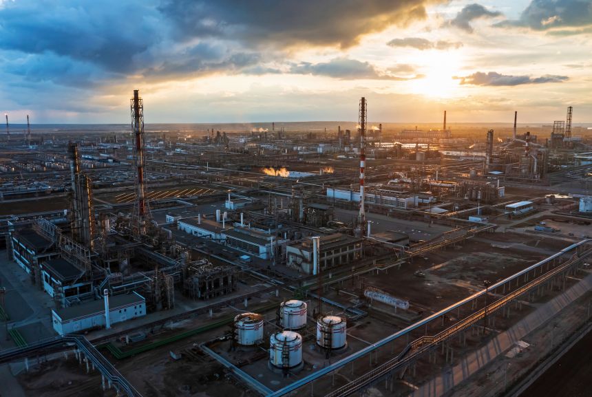 A general view shows the oil refinery of the Lukoil company in Volgograd, Russia April 22, 2022.