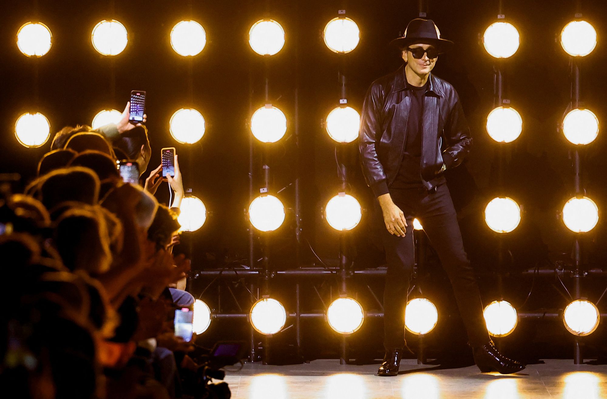 Designer Hedi Slimane during Celine's Spring/Summer 2023 menswear show in Paris.