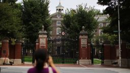 The Van Wickle Gates stand at the edge of the main campus of Brown University in Providence, Rhode Island, on August 16, 2022.