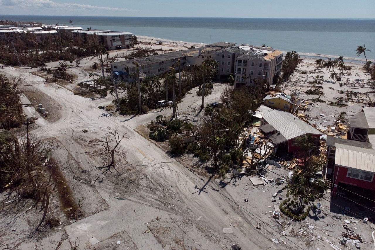 Destroyed buildings are seen after Hurricane Ian caused widespread destruction in Sanibel Island, Florida, U.S., October 1, 2022.